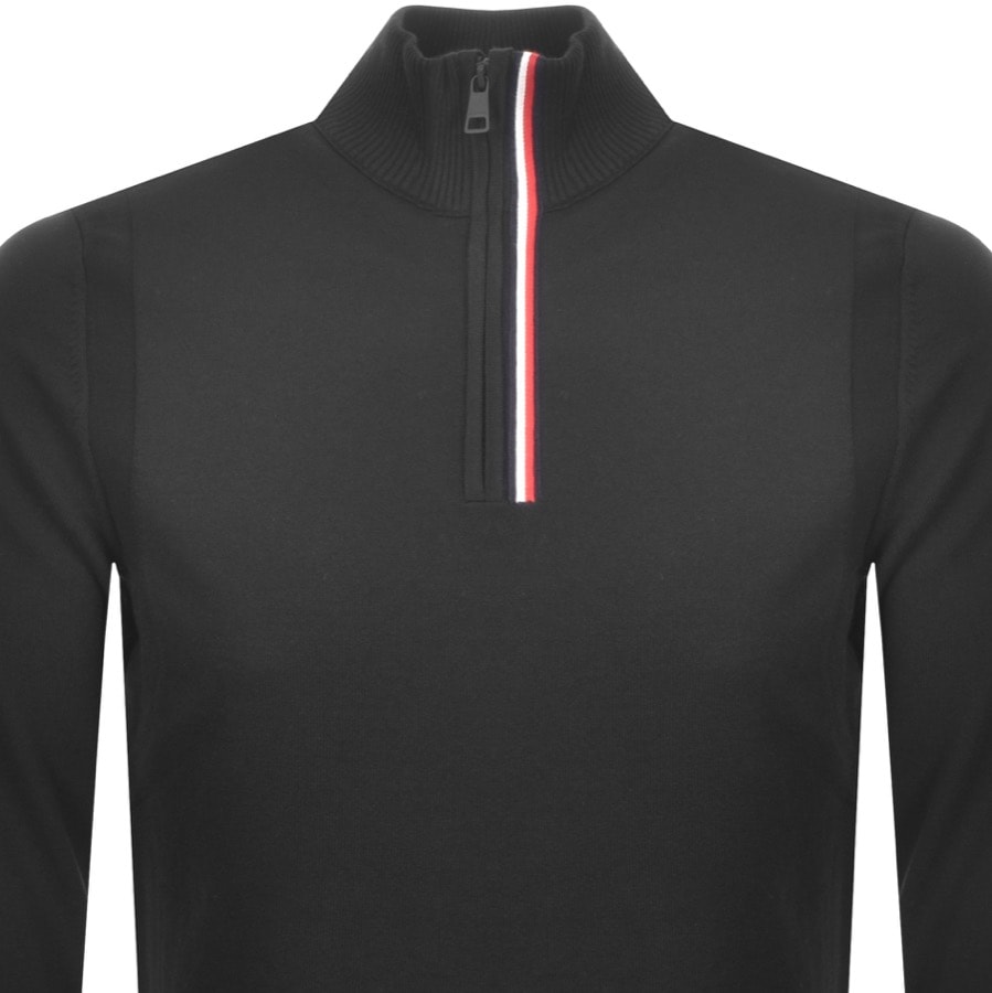 Alternative Image for ProductTommy Hilfiger Stripe Zip Mock Neck Jumper Black2